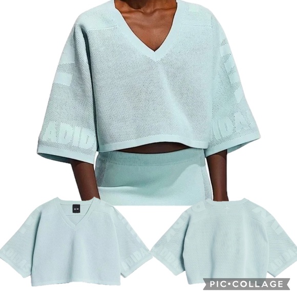 Adidas x Ivy Park Knit Jersey Green Tint Crop Top – No Size Tag (Fits S/M) - Picture 15 of 15